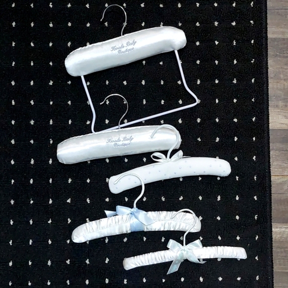 Satin•Cotton Emboidered•Padded Children's Boutique Hanger Assortment • Set of 5 - Picture 2 of 8